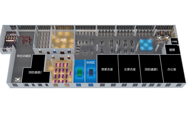 2000平方健身房配置方案-广西壹号娱乐体育健身器材有限公司