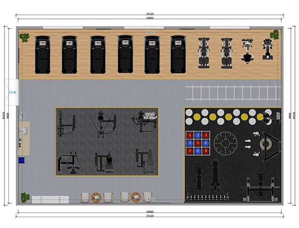 120平方健身房配置方案-广西壹号娱乐体育健身器材有限公司 120平方健身房配置方案-广西壹号娱乐体育健身器材有限公司