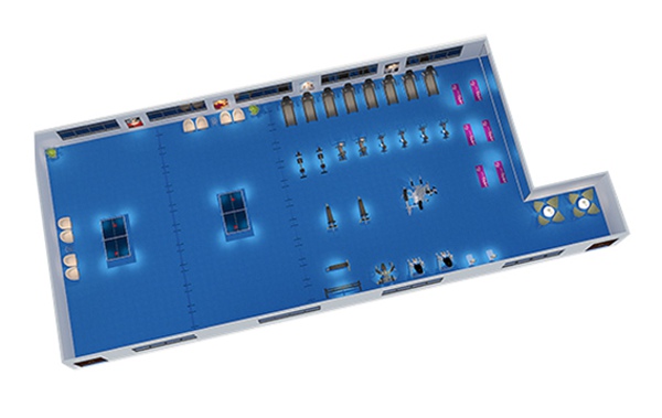 150平方健身房配置方案-广西壹号娱乐体育健身器材有限公司